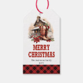 Étiquette rustique de Noël cowboy modifiable avec  (Devant)