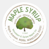 Étiquette rustique de sirop d'érable couleur terre (Devant)