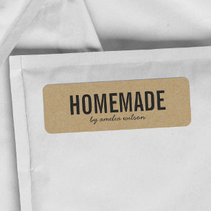 Étiquette Rustique Élégant Faux Kraft Maison Audacieux