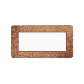 Étiquette Rustique Faux Rust brun cuir (Devant)