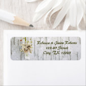 Étiquette rustique fleur sauvage blanc bouleau mariage (En situation)