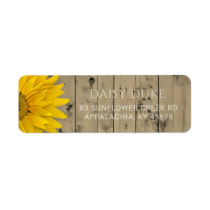 Étiquette Rustique Grange Bois Tournesol Pays Chic