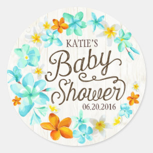 Étiquette rustique hawaïen de baby shower de Lua