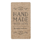 Étiquette Rustique Kraft Flore Faite À La Main Avec Amour (Devant)