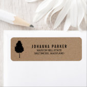 Étiquette Rustique Kraft Mariage d'arbre de forêt papier (En situation)