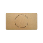 Étiquette Rustique Kraft Moderne Design Professionnel (Devant)