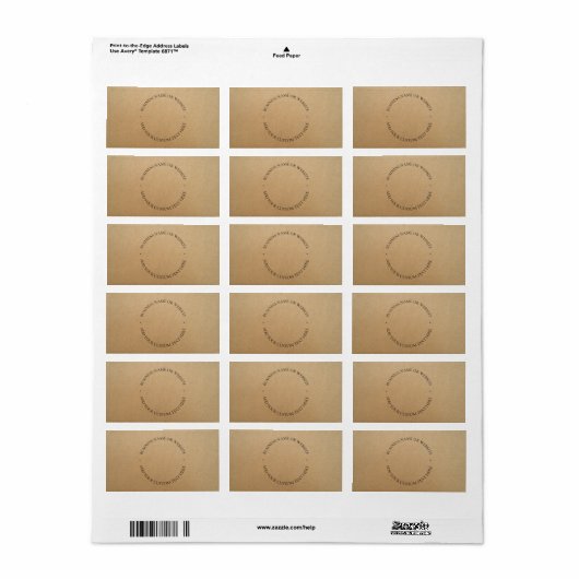 Étiquette Rustique Kraft Moderne Design Professionnel (Feuille entière)