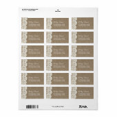 Étiquette Rustique Lace & Burlap Mariage Vintage (Feuille entière)