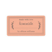 Étiquette Rustique Maison Produits Cuits Fabriqués Jam Canni (Devant)