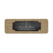 Étiquette Rustique Mason Jar Chalkboard Mariage Burlap (Devant)