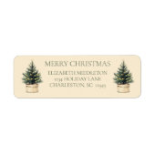 Étiquette Rustique minimaliste Noël Arbre vacances (Devant)