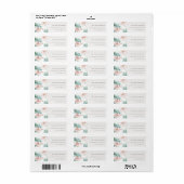 Étiquette Rustique moderne Pastel Blush Green Nénuphar Adres (Feuille entière)