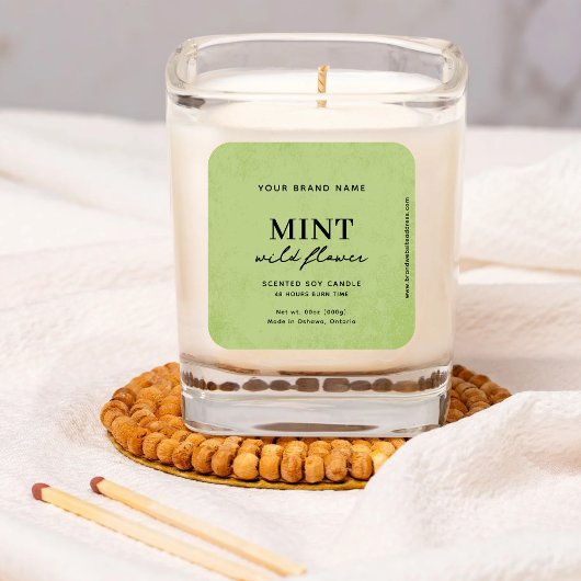 Étiquette rustique moderne vert menthe
