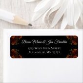 Étiquette Rustique Orange Noir Élégant Mariage Invitation (En situation)