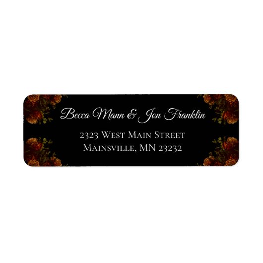 Étiquette Rustique Orange Noir Élégant Mariage Invitation (Devant)