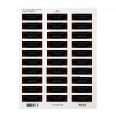 Étiquette Rustique Orange Noir Élégant Mariage Invitation (Feuille entière)