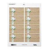 Étiquette Rustique Pays Mason Fleurs Jar Blanches Hydrangeas (Feuille entière)