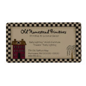 Étiquette Rustique primitif Bois à Salles Rouge Willow Tree  (Devant)