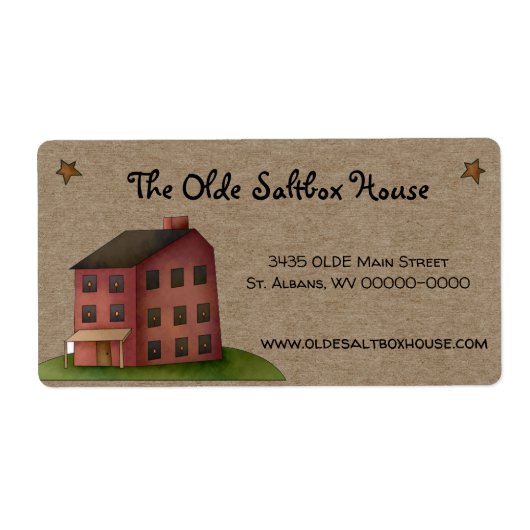 Étiquette Rustique Primitive Pays Salon Livraison Maison (Devant)