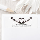Étiquette Rustique Rose Coeur Vine nuptiale de douche Invita (En situation)