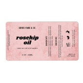 Étiquette rustique rose personnalisable de produit (Devant)