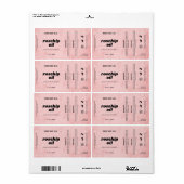 Étiquette rustique rose personnalisable de produit (Feuille entière)