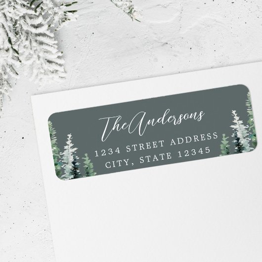 Étiquette Rustique Sage Pine Forest Holiday Adresse de retou