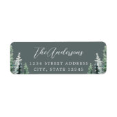 Étiquette Rustique Sage Pine Forest Holiday Adresse de retou (Devant)