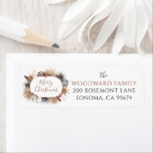 Étiquette Rustique Terme Joyeux Noël Adresse de retour (En situation)