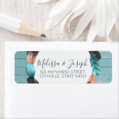 Étiquette Rustique Turquoise Boho Boho Adresse de retour (En situation)