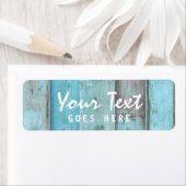 Étiquette Rustique Turquoise Bois Vintage & Boho Chic Boutiq (En situation)