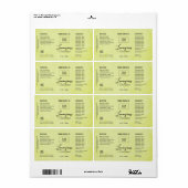 Étiquette rustique verte citron personnalisable de (Feuille entière)