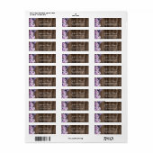 Étiquette Rustique violet Floral Élégant Mariage de grange (Feuille entière)