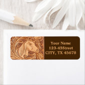 Étiquette rustique western country cuir cheval équestre (En situation)