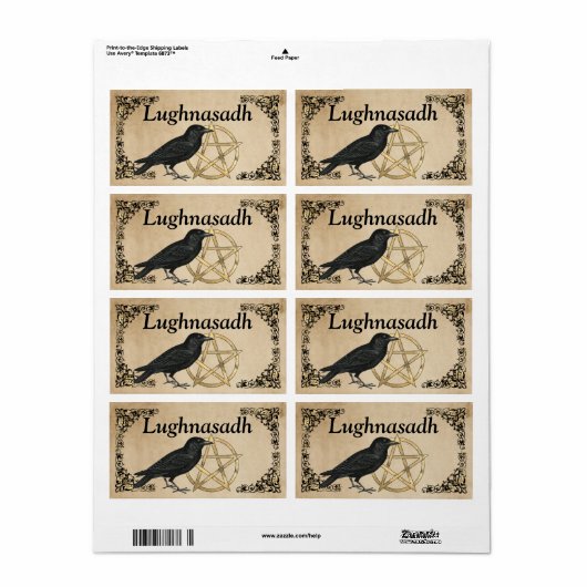 ÉTIQUETTE SABBAT LUGHNASADH (Feuille entière)