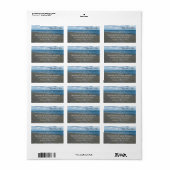 Étiquette Sables bleu et Brown ~ Mariage plage (Feuille entière)