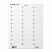 Étiquette Sac à main Aqua (Feuille entière)