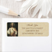 Étiquette Sacré Coeur de Jésus Merci catholique (En situation)