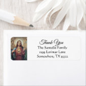 Étiquette Sacré Coeur de Jésus Merci catholique (En situation)