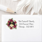 Étiquette Sacré Coeur de Jésus Noël Floral Catholique (En situation)