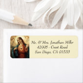 Étiquette Sacré-Coeur de Jésus Vintage (En situation)