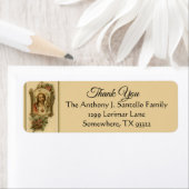 Étiquette Sacré Coeur Jésus agneau Berger Merci (En situation)