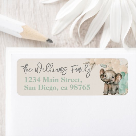 Étiquette Safari animal Boho Oh Boy Baby shower (En situation)