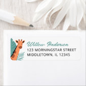 Étiquette Safari Animal Giraffe Adresse de retour Label (En situation)