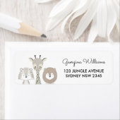 Étiquette Safari Jungle Animaux Baby shower moderne Wild One (En situation)