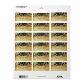 Étiquette Safari PixDezines, guépard bleu vintage (Feuille entière)