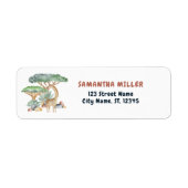 Étiquette Safary Animaux Baby shower (Devant)