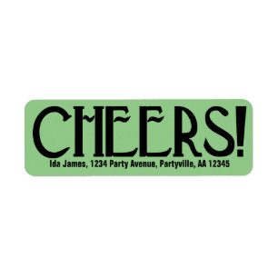 Étiquette Sage Art Deco Cheers Address