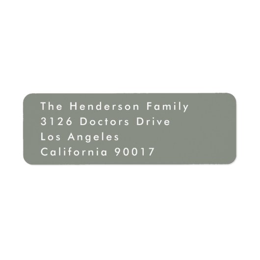 Étiquette Sage Custom Names Modern Wedding Return Address (Devant)