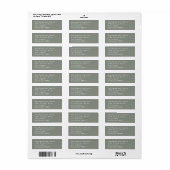 Étiquette Sage Custom Names Modern Wedding Return Address (Feuille entière)